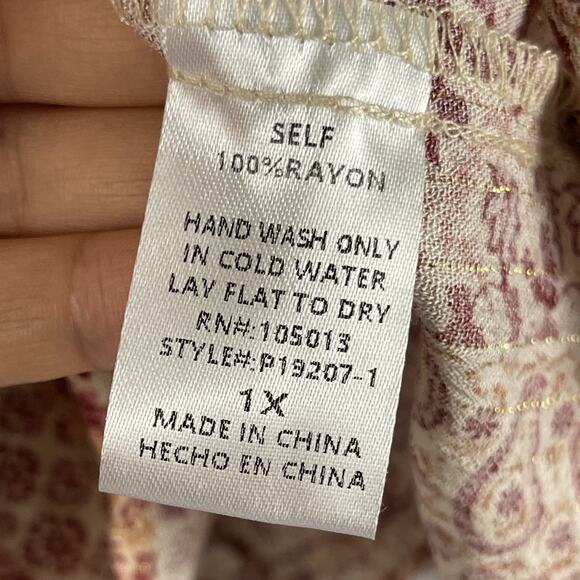 Savanna Jane Embroidered Top Womens 1X Floral Babydoll Boho Peasant Flowy NEW - Picture 8 of 12